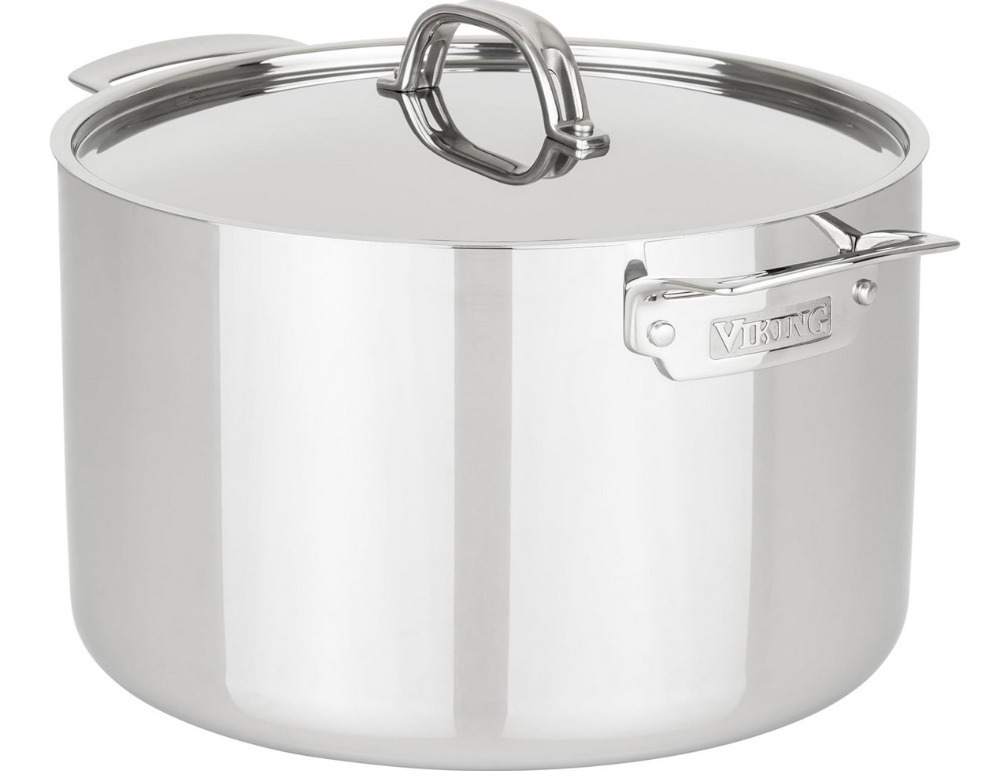 Viking 3-Ply Stainless Steel Stock Pot, 12 Quart Soup Cooking Pot with ...