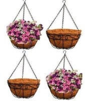 ASHMAN 14 INCH METAL HANGING PLANTER BASKET WITH COCO COIR LINER ROUND WIRE PLANT HOLDER CHAIN PORCH DECOR FLOWER POTS HANGER GARDEN DECORATION INDOOR OUTDOOR WATERING HANGING BASKETS 4 COUNT NEW IN BOX $99.99