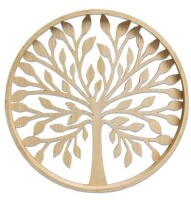 Sheffield Home 20 Inch Round Tree of Life Wood Wall Décor, Natural Finish New In Box $89.99
