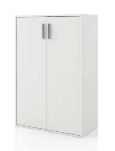 Furniture of America Quincy 35.2 in. Tall Stackable White Engineered wood 3-Shelf Modern Modular Cabinet Bookcase with 2-Doors New In Box $299