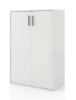 Furniture of America Quincy 35.2 in. Tall Stackable White Engineered wood 3-Shelf Modern Modular Cabinet Bookcase with 2-Doors New In Box $299