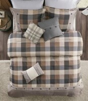 Madison Park 7pc Queen Warren Herringbone Comforter Set - Neutral New In Box $199