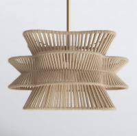 Joss & Main Towne 1 - Light Dimmable Woven Rope Pendant New In Box $299