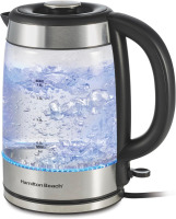 Hamilton Beach Electric Tea Kettle, Water Boiler & Heater, 1.8 Liter, 1500 Watts for Fast Boiling, BPA Free, Cordless Serving, Auto-Shutoff & Boil-Dry Protection, Blue LED, Glass (40853C) New In Box $79