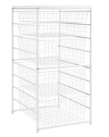 Everbilt 34.76 in. H x 17.13 in. W White Steel 5-Drawer Close Mesh Wire Basket New In Box $199
