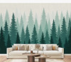 Red Barrel Studio&reg; Forest Peel and Stick Wallpaper Dense Evergreen Forest Silhouette Green Gradient Wall Murals 69"H x 96"W Removable PVC Wall Paper Self-Adhesive Wall Decor for Bedroom Living Room Home Office / Everly Quinn Bianchini Peel & Stick Wall Mu