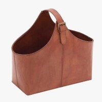 Breakwater Bay Alline Leather Free Standing Magazine Rack New In Box $199