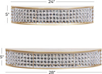 Deco 79 Metal Wall Shelf Half-Moon with Crystal Embellishments, Set of 2, Gold New In Box $199