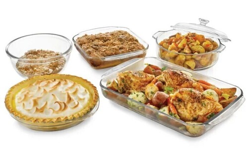Libbey Baker&rsquo;s Basics 6-Piece Glass Casserole Baking Dish Set with Cover New In Box $199