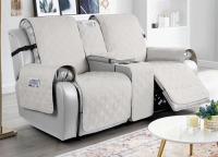 Ebern Designs Wildee Waterproof Non-Slip Recliner Loveseat Couch Cover With Console New In Box $199