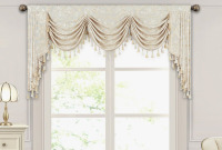 Rosdorf Park Elegant Swag Valance with Tassels, White Jacquard Waterfall Valance, 79" W x 45"L Window Treatment 1 Panel $199