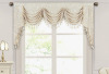 Rosdorf Park Elegant Swag Valance with Tassels, White Jacquard Waterfall Valance, 79" W x 45"L Window Treatment 1 Panel $199