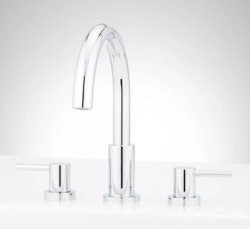 Signature Hardware Lexia Two Handle Roman Tub Filler Faucet in Polished Chrome (Trim Only) New In Box $499