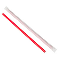 Affex 10.25 in. Paper Wrapped Giant Red Straw, 300 Count New In Box