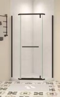 Xspracer Moray 36 in. W x 72 in. H Pivot Frameless Shower Door in Matte Black Finish with Clear Glass New In Box $799