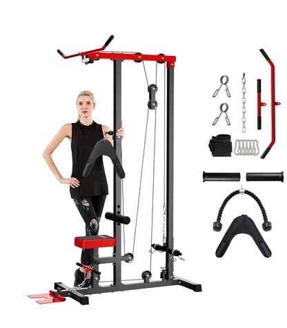 Vanswe Lat Pulldown Machine Low Row Cable Pull Down Machine with Removable Steel Flip-up Foot Rest New Open Box $499