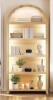 HWB 68.9" Arched Display Bookshelf Cabinet - 5-Tier Open Storage Shelf (Wood) New In Box $399