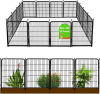 Getlay Doorless 56in(H) Black Metal Garden Fences and Borders, 10 Panels Total 22.1 Ft(L), Garden Fence for Dogs, Animal Barrier Fence, Fencing for Flower Beds, Dog Digging Fence Barrier New In Box $399