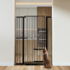 COMOMY 55.1" Extra Tall Pet Gate for Cats, 29.5-40.6" Extra Wide Cat Gate with Adjustable Cat Door, Pressure Mounted Easy Walk Through Pet Gate with Door for Stairs, Doorways, Kitchen (Black) $199