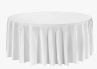 Symple Stuff White Round Tablecloth, 132 Inches in Diameter, Stain- & Wrinkle- Resistant, Machine Washable Table Cloth, Polyester Fabric Table Cover for Wedding, Party, Banquet, Formal Events New