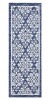 TOWN & COUNTRY EVERYDAY Walker Damask Medallion Everwash Washable Multi-Use Decorative Rug with Non-Slip Backing, Navy Blue, 24"x72" New $99