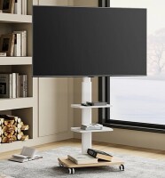Symple Stuff Abbing Height Adjustable TV Stand with Wheels for 32-65 inch TVs New In Box $299