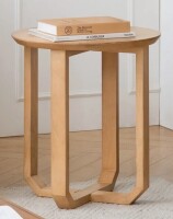 Millwood Pines Ealyn Solid Wood Round End Table with Cross Legs New In Box $299