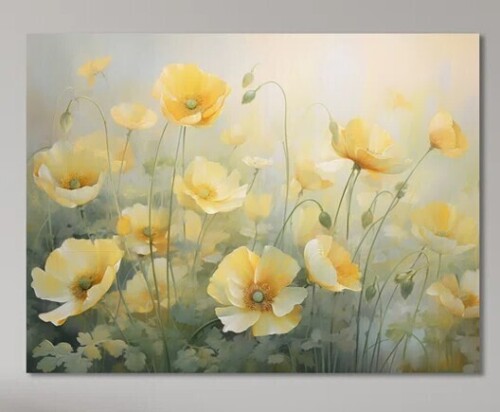 Red Barrel Studio&reg; White Yellow Buttercups Romantic Impression II - Floral Metal Wall Decor, 30" x 40" New In Box $199
