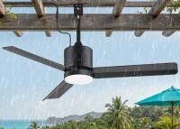 Latitude Run&reg; 42" Outdoor Ceiling Fan with Light and Remote, Waterproof Plug-In Patio Fan with 3CCT Dimmable LED, Quiet Reversible DC Motor, 6-Speed, 5M Power Cord for Patio Porch Gazebo $299