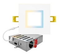 NUWATT 4 Inch LED Square Recessed Lighting, 5CCT Selectable 2700K/3000K/3500K/4000K/5000K, 630 Lumens Dimmable, IC Rated, 4in Square Wafer Lights, Canless LED Downlight, Diecast Aluminum J-Box New In Box $79