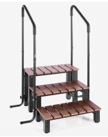 VEVOR Hot Tub Steps with Handrail, 3-Step Spa Outdoor Stairs, Heavy Duty 25.2 inch Wide Above-Ground/Inflatable Pool Ladder with 550 lbs Weight Capacity, Multi-Use for Porch, Patio, Deck, Trailers New In Box $299