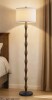 Lark Manor&trade; 61.5" Walnut Finish Floor Lamp With Sculpted Column And Linen Shade New In Box $299