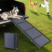 Tucker Murphy Pet&trade; Folding Aluminium Dog Ramp For Car With Nonslip Surface, 5.5" H x 63" W x 17.3" D New In Box $199