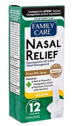 Family Care Nasal Spray Original 0.5 oz (Afrin Severe Congestion) New Best by 11/2028