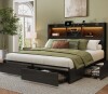 17 Stories Queen Bed With 6 Storage Drawers & Headboard, Platform Bed With Led Lights & Charging Station, Black New in Box $899