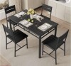 Ebern Designs 5-Piece Dining Table Set For 4, Kitchen Table With 4 Pu Upholstered Dining Chairs in Black New in Box $599