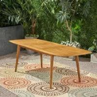 George Oliver Extendable Wooden Dining Table ACACIA WOOD TRADITIONAL SLATS EASY TO MAINTAIN New in Box $699