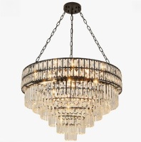 Mercer41 Imma Crystal Empire Chandelier in Bright Gold New in Box $1399