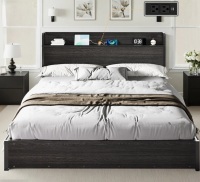 Trent Austin Design Tryston Lift Up Storage King Bed Frame & Charging Station, Black New in box $599