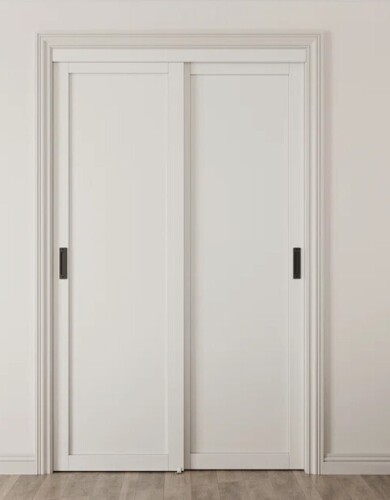 Ark Design 52 in. x 80 in. Sliding Closet Door - 1 Paneled Design for Closet Door Hardware Kit Including & Black Handles New in Box $599