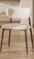 Colamy Beige Mid-Century Modern Upholstered Dining Chair with Metal Frame New Open Box $299
