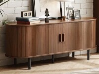 Ebern Designs Jalonda Modern Wood TV Stand with Storage and Shelves $399