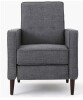 Nobile House Quest Fabric Recliner with Button Tufted Back and Square Arm In Grey New in Box $699
