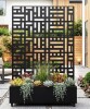 Primrue Abraham Metal Planter Box with Trellis in brown New in Box $499