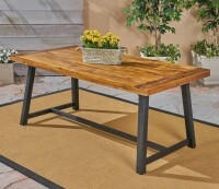 Gracie Oaks Osbourne Rectangular Acacia Outdoor Dining Table , 70.75'' in. W 35.5'' in. D New in Box $599