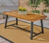 Gracie Oaks Osbourne Rectangular Acacia Outdoor Dining Table , 70.75'' in. W 35.5'' in. D New in Box $599