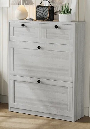Ivy Bronx 16 Pair Shoe Storage Cabinet With 2 Drawersin Paris's Summer $399