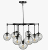Mercer41 11-Light Dimmable Bubble Glass Chandelier For Dining Room New In Box $399