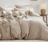 Bedsure 100% Washed Cotton 3-Piece Duvet Cover King Warm Sand Minimalist All Season Bedding Set GentleSoft OEKO TEX Certified New In Box $299