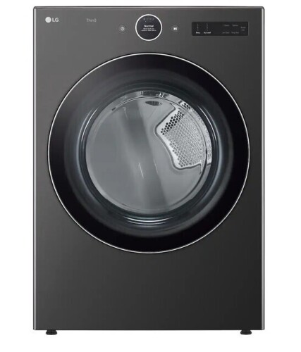 LG - 7.4 Cu. Ft. Stackable Smart Gas Dryer with TurboSteam - Black Steel New $1999